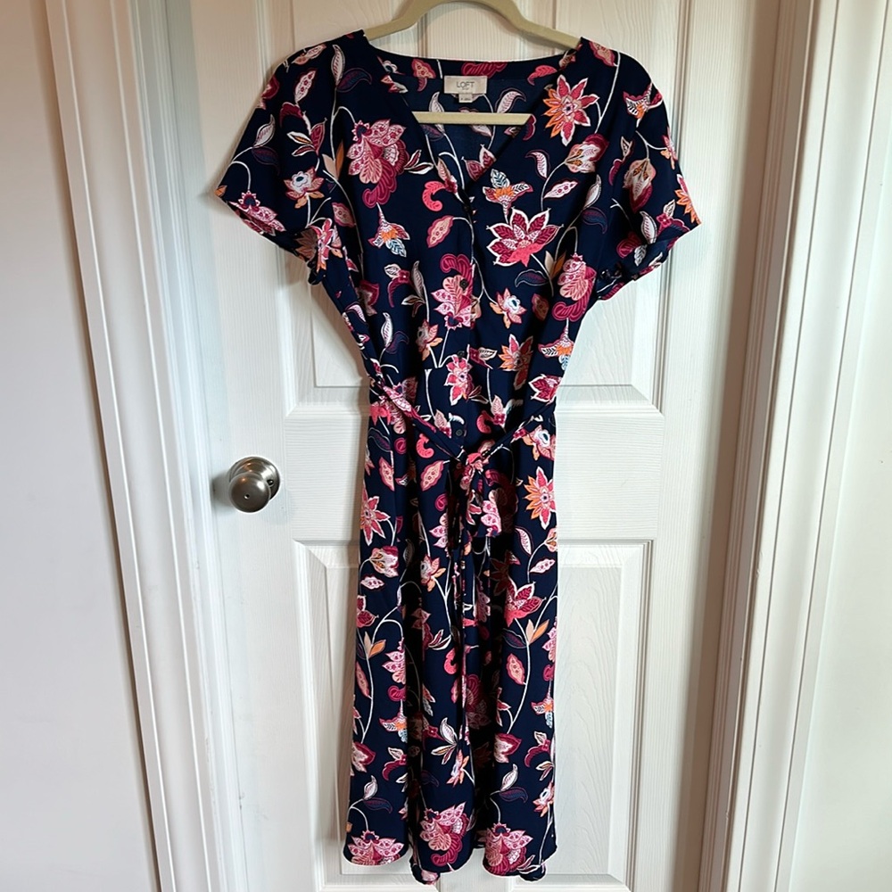 Floral Button Down Midi Dress